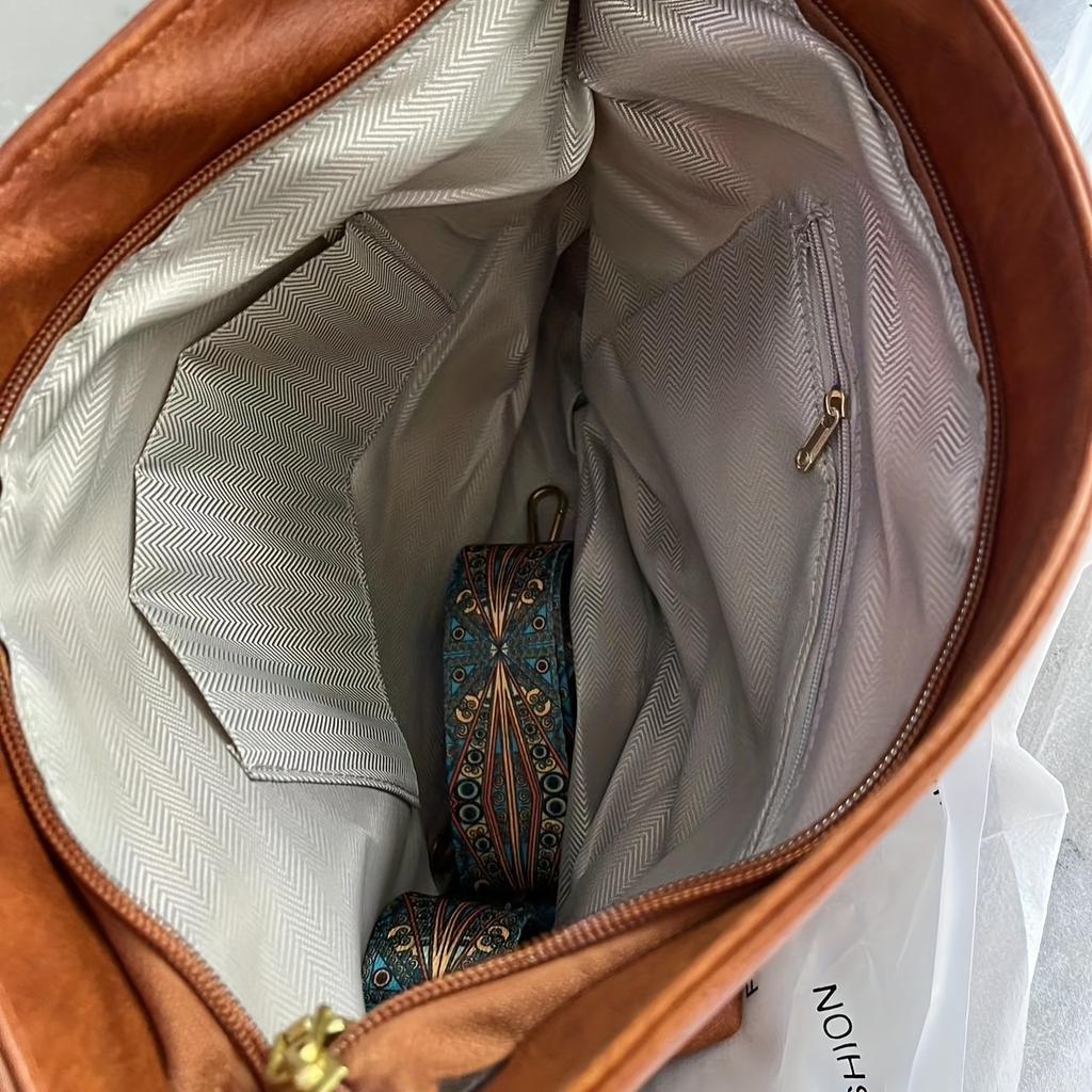 Винтажная женская сумка через плечо, сумка-хобо большой емкости, модная сумка через плечо из искусственной кожи