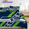 Постельное белье с узором Seattle Seahawks Комплект одеял Покрывало Наволочка Домашний Декор Подарок на День Рождения (1 пододеяльник + 2 наволочки, без наполнителя)