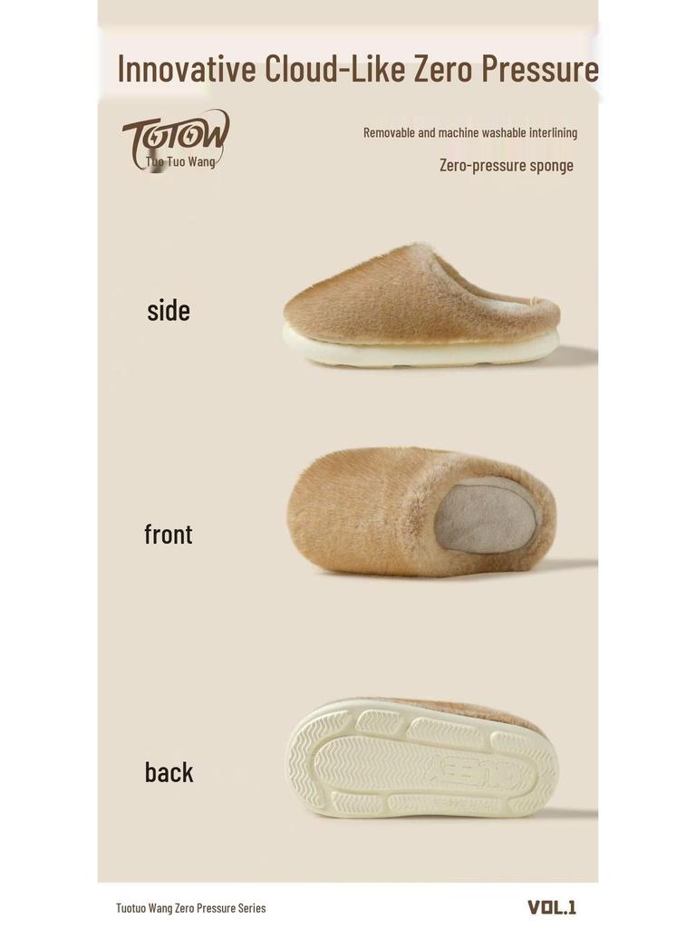 2025 Tuotuo Wang Odor-Resistant Warm Non-Slip Slippers with Removable Thickened Soles for Men and Women