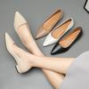 Simple Pointed Head Shallow Mouth Square Heel Small Leather Shoes Women's Business Leisure Elegant Commuting Single Shoes Fashion High Heels Women's F