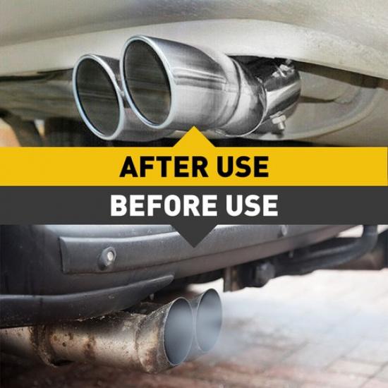 Car Dual Rear Exhaust Pipe Tail Muffler Tip Auto Accessories Replace Kit Chrome