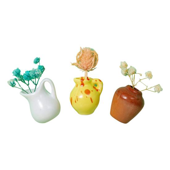 3 шт. 3D ваза для цветов магнит на холодильник домашний офис кухонный шкафчик холодильник мини керамическая ваза магнитное украшение орнамент