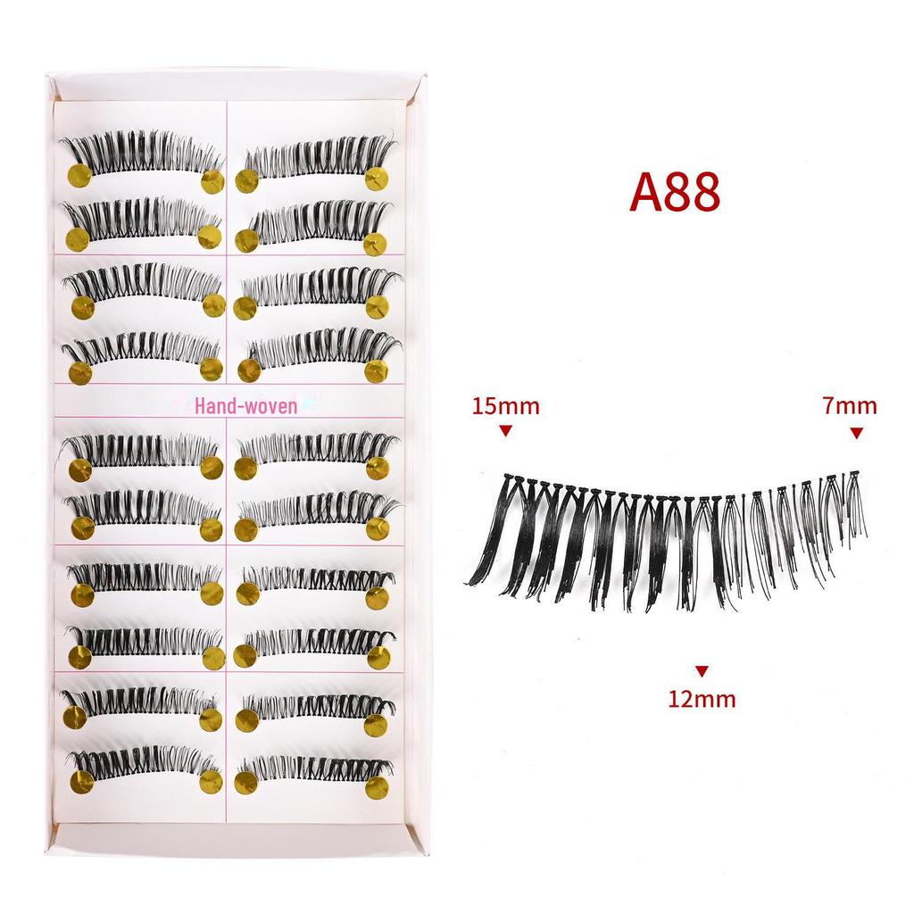 217 накладных ресниц ручной работы - 10 пар, натуральный стиль, перекрестный хлопковый стержень для сценического макияжа
