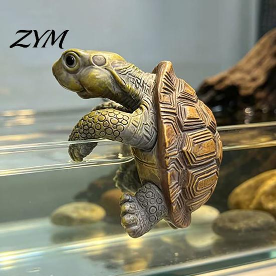 Cute Turtle Sculpture for Plant Pot Statue, Tortoise Figurine Hanger, Resin Ornament Desk Garden Landscaping Decor, Landscape Decoration Fish