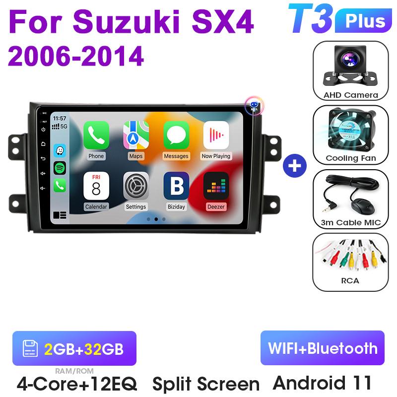 2 Din Android 12 автомобильное радио для Suzuki SX4 SX 4 2006-2014 Fiat Sedici 2005-2014 CarPlay интеллектуальные системы Smart Autoradio