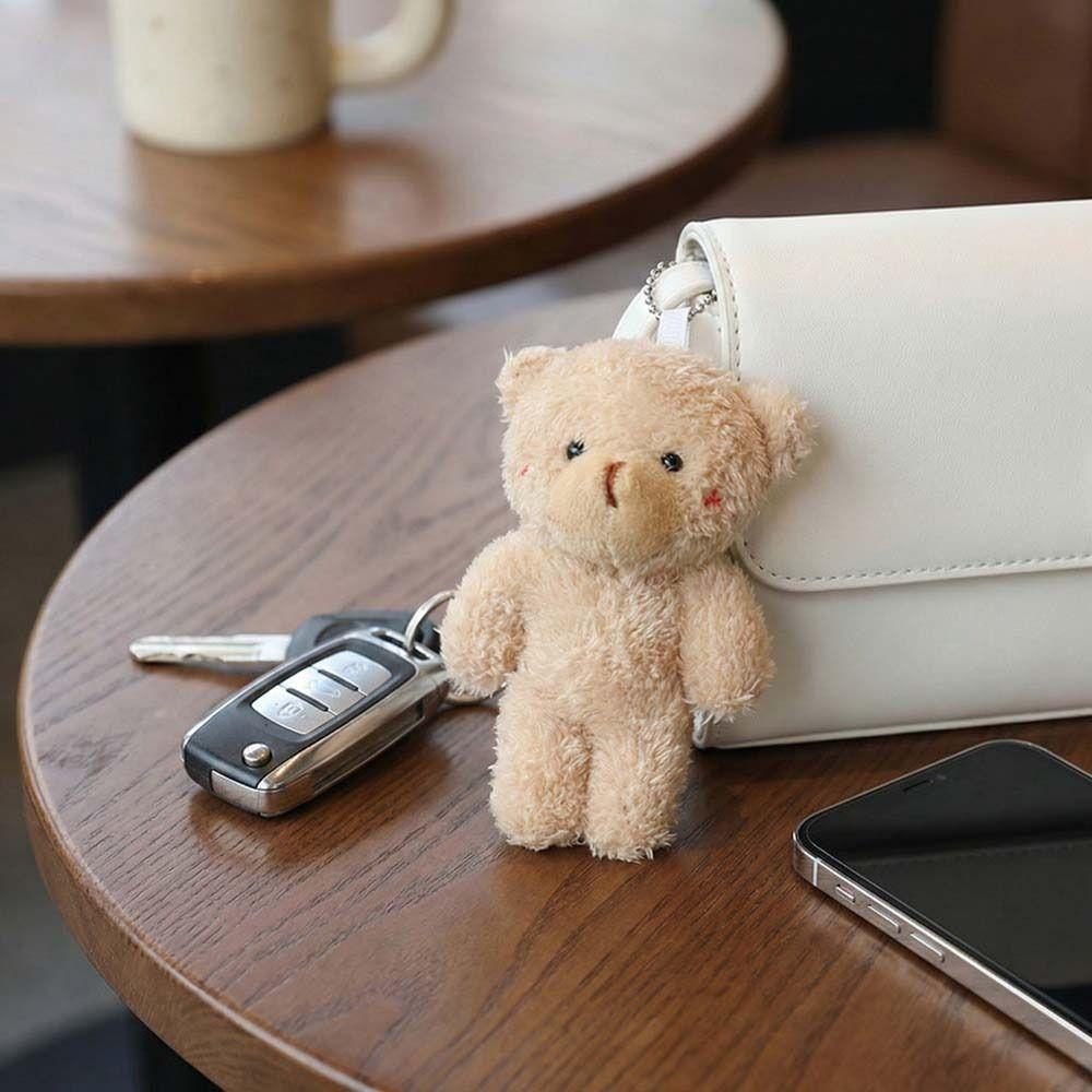 10Pcs Stuffed White Bear Plush Keychain Cartoon Animal Bear Plush Dolls Little Bear Plush Toy  Kids