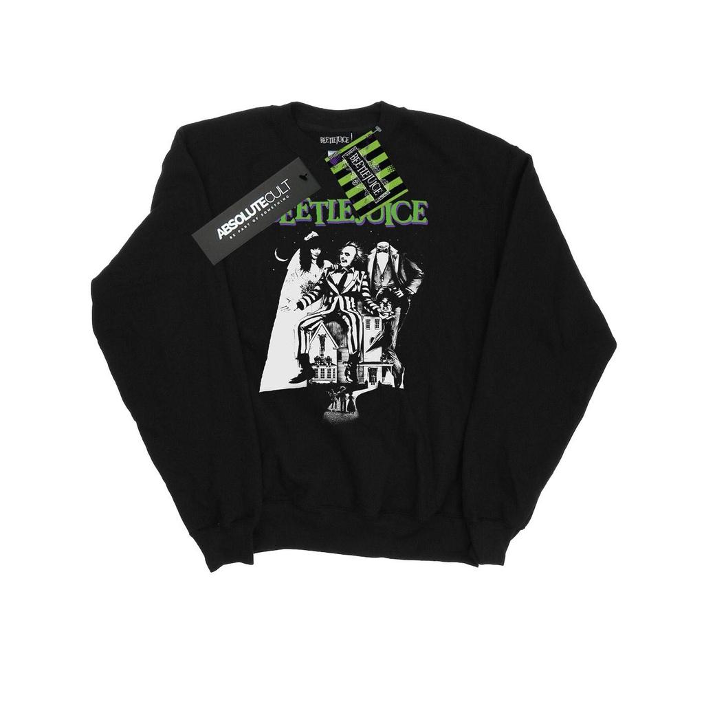 Beetlejuice Mens Mono Poster Sweatshirt