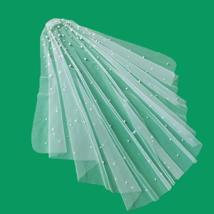 Основное свадебное платье невесты Senior Sense Wedding Роскошная тяжелая звезда Сияющая жемчужина и бриллианты Свадебная белая фата с гребнем для волос