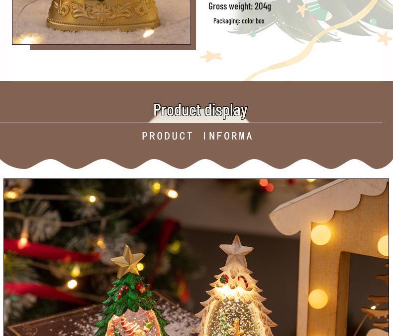 Рождественская елка Светящийся хрустальный шар Украшение – Настольный светящийся ночник с эффектом снегопада