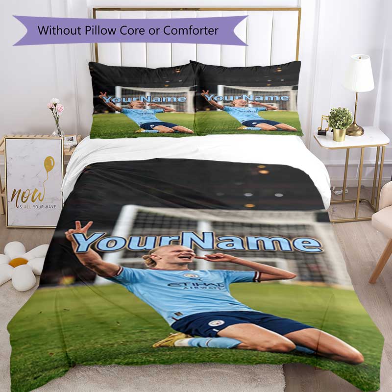 Haaland 5 Customize your name Bedding Set Breathable Duvet Cover with Pillowcases Home Decoration Birthday Gift