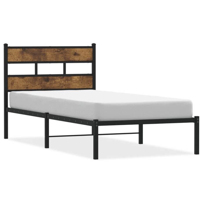 VidaXL Cadre de lit en métal sans matelas chêne fumé 75x190 cm 4017043