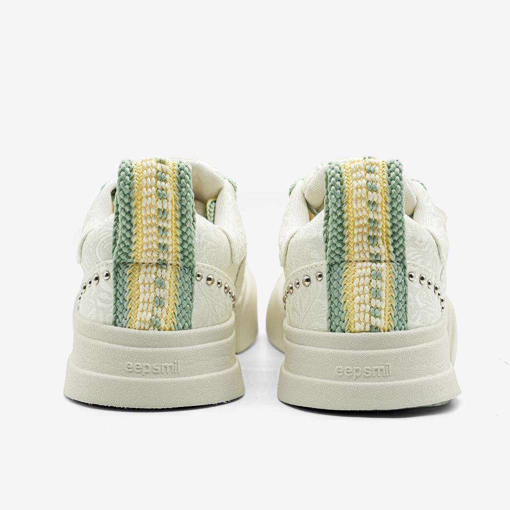 Ouder Smiler Silk Open Smile Canvas Shoes Women's Low-top Round Head Casual Shoes Thick-soled Heightening Big Head Shoes