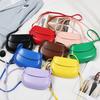 Fashion Candy Color Single Shoulder Crossbody Bag Luxury Small Handbag Vintage Saddle Bag Hard Bag
