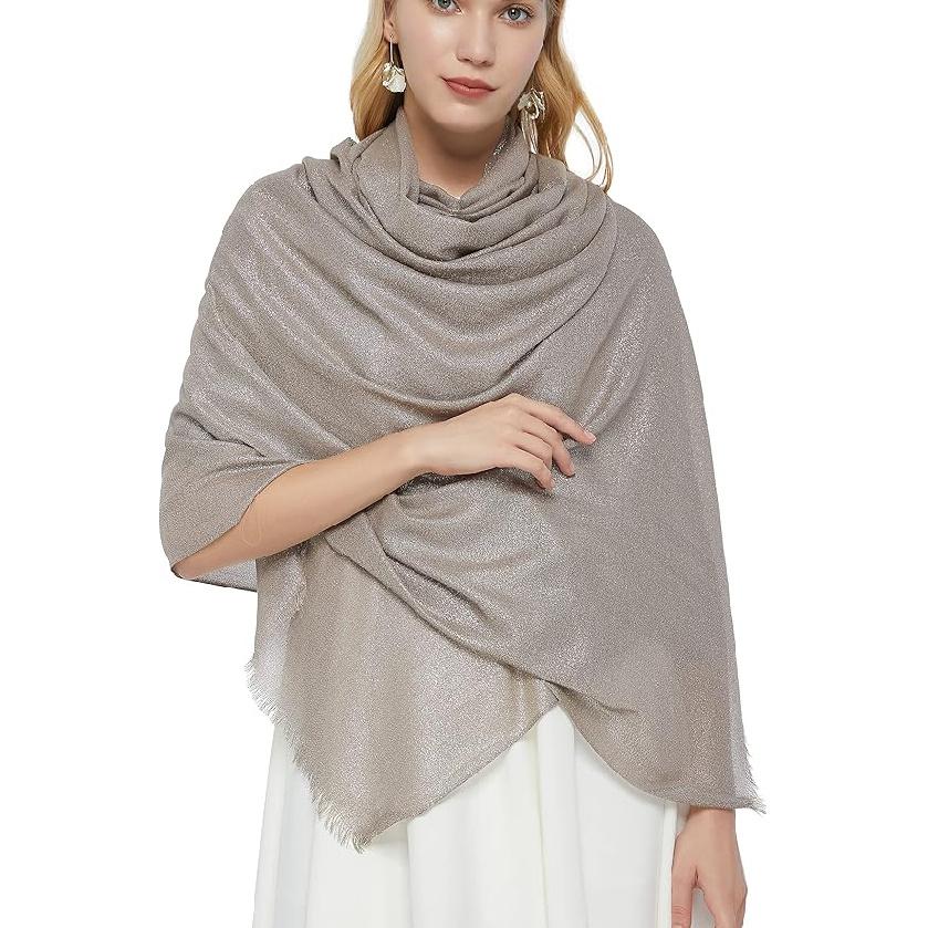 Women's Sparkling Metallic Evening Shawl Lightweight Shawl Extra Large Dressy Shawls and Wraps for Party