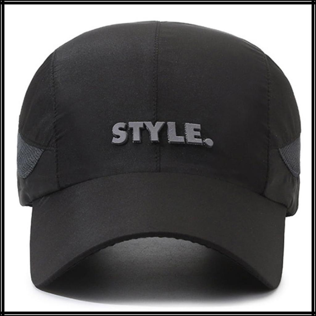 Кепка Сетка Спортивная Шляпа Регулируемая Защита от УФ Лучей Простая CZA086 [Белый Клык] Мужская Женская (черный)