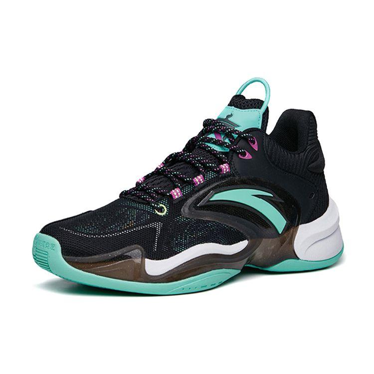 Anta Heat Wave 3 Comfortable Shock Absorbing Non-Slip Durable Low-Top Basketball Shoes Men Sneaker Black Green 112131608-1