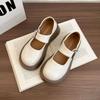 С юбкой круглая голова японские jk маленькие кожаные туфли женские осень 2025 новые на толстой подошве Мэри Джейн французские ретро одинарные туфли
