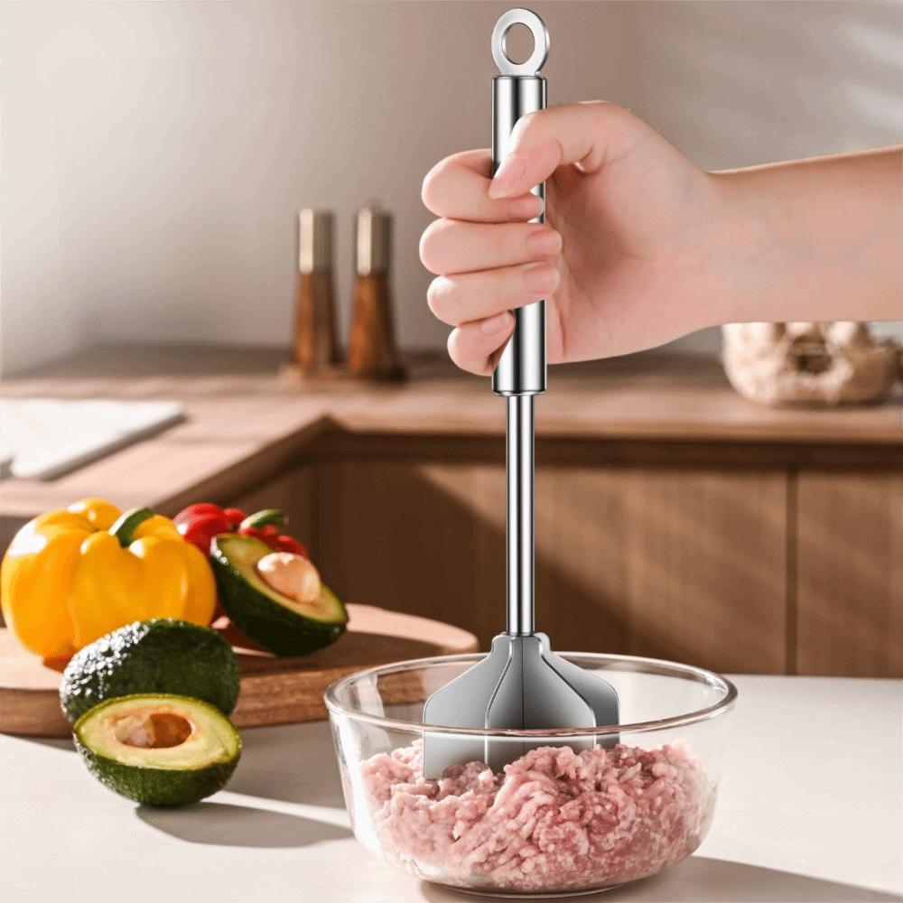 Нержавеющая сталь 304 Измельчитель мяса из нержавеющей стали Мясорубка с длинной ручкой Дополнительное питание
