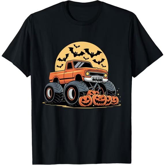 Halloween Vintage Truck Pumpkins Scary Funny Gifts For Men Woman T-Shirt