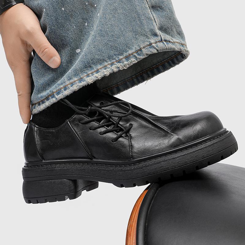 Модная мужская кожаная обувь дерби на толстой подошве Дизайнерские стили Вечеринка и работа Повседневный досуг и бизнес Взрослая обувь для костюма 38-46
