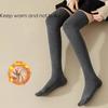 Женские зимние чулки, пикантные модные снежные однотонные узкие утолщенные носки с петлями, внутренние теплые тонкие гольфы для девочек JK, длинные гольфы выше колена