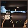 2-Piece Cute Bear Car Seat Hook - Multifunctional, Easy To Install and Remove, Space Saving Car Parts