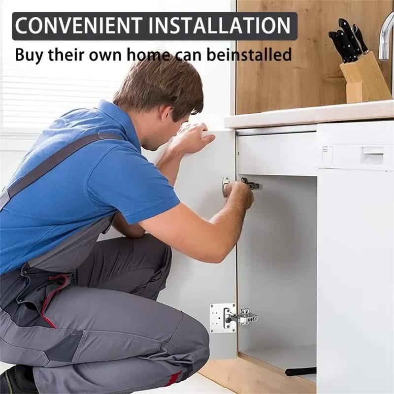 Ремонтная пластина из нержавеющей стали с винтом для крепления петли кухонного шкафа, монтажная пластина для соединения, плоский крепежный кронштейн для мебели