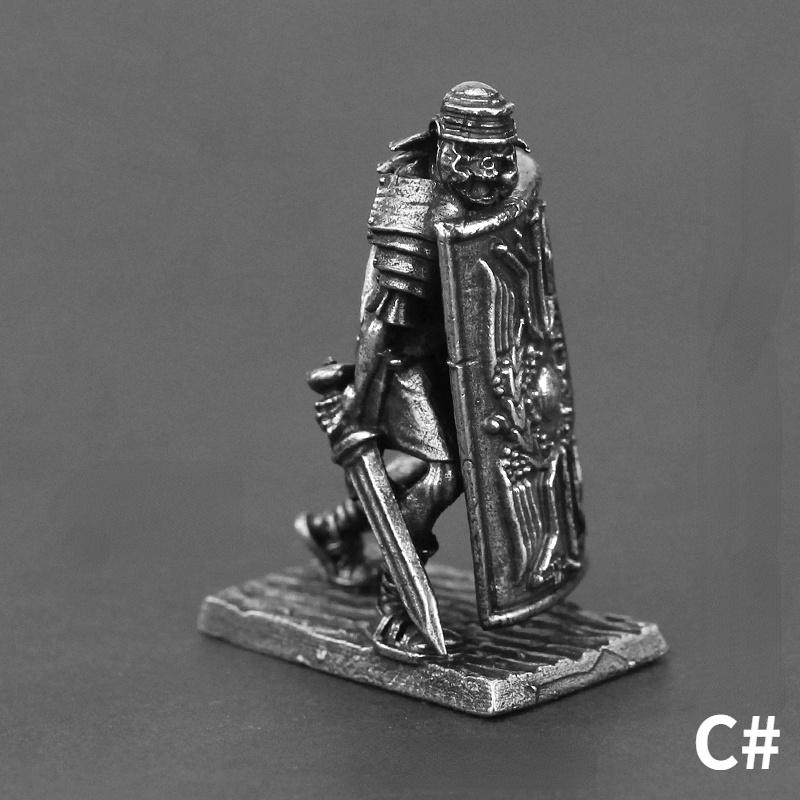 Metal Roman Ninth Legion Soldier Bronze Miniature Model Army Array Toy Car Mounted Table Ornament Gift for Boys Girls Collectors