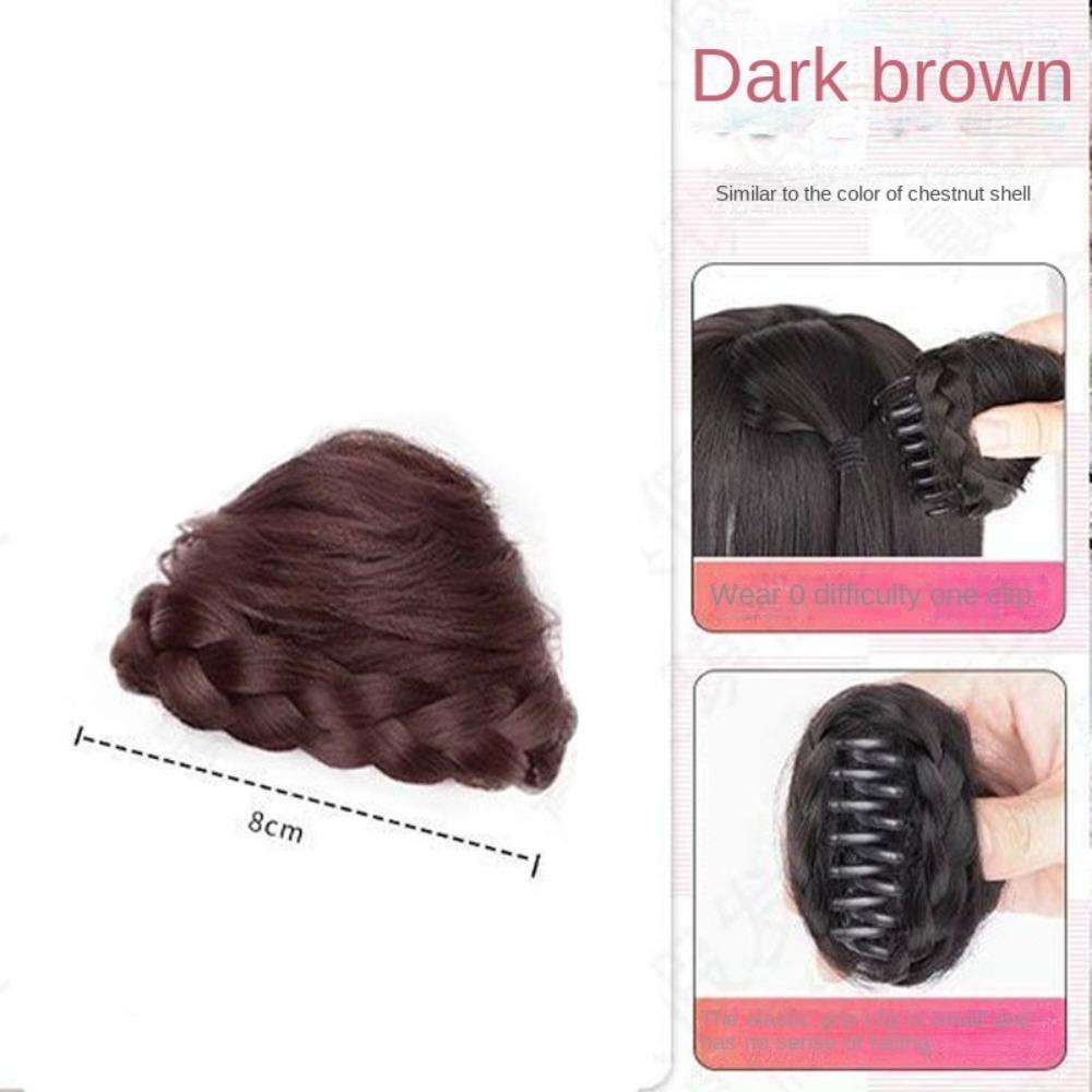 Natural Cat Ear Wig Bag Fluffy Cat's Ear Hair Bun Fashion Bun Head Wig  Hair Accessories