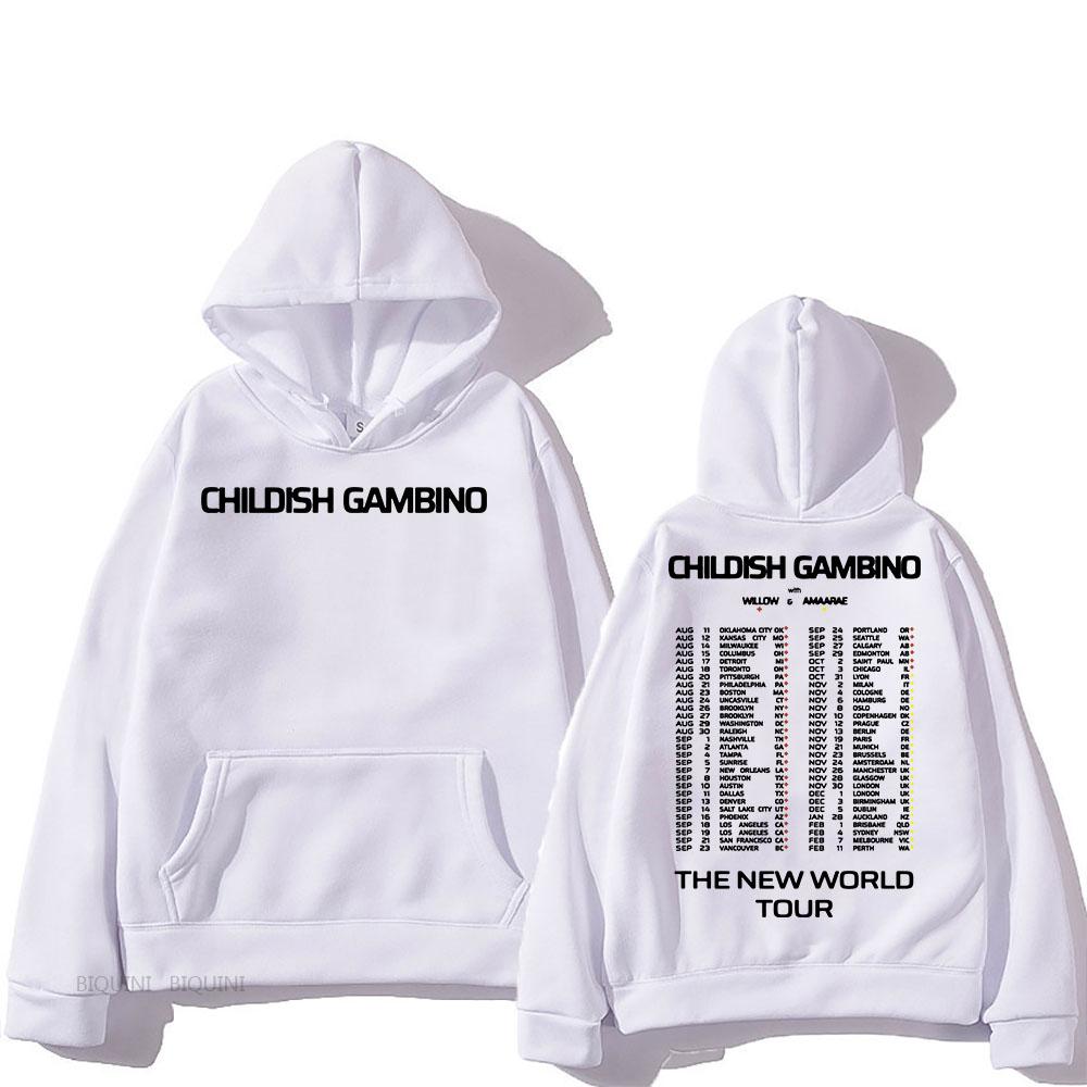 Толстовки The New World Tour Childish Gambino Певец Толстовки Теплый Длинный Рукав Sudaderas Мужская Одежда Топ
