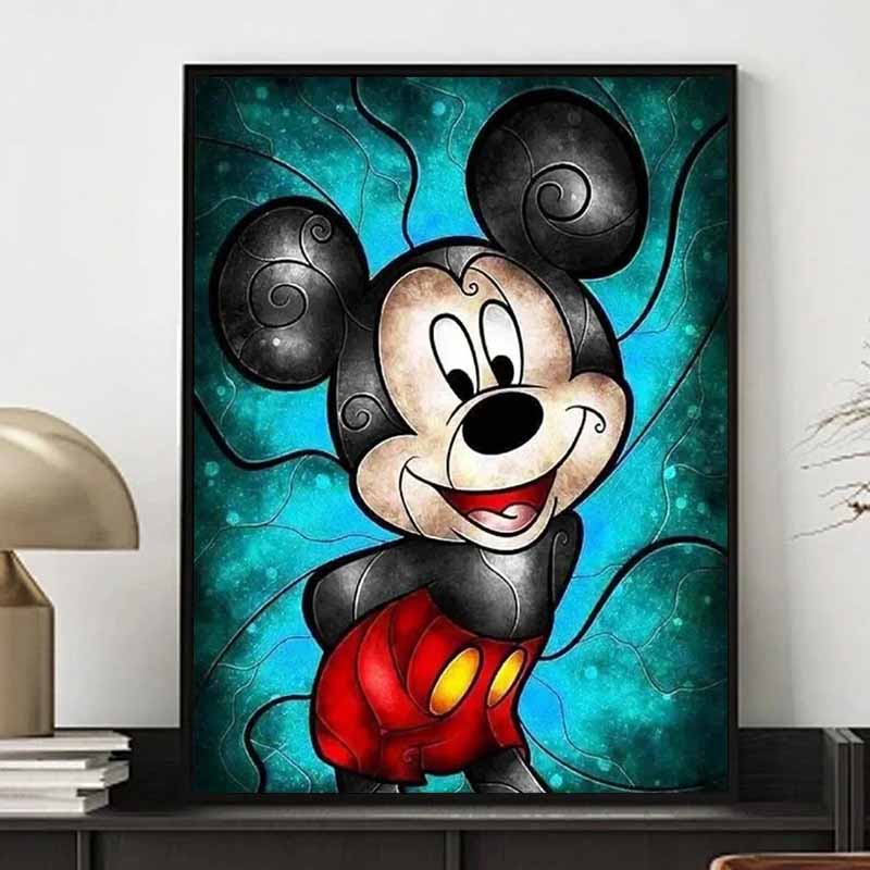 Disney Набор для алмазной живописи Микки Маус Витраж Иллюстрация Вышивка Настенное украшение DIY Набор Подарок Ручная работа Кристалл 5D Алмаз