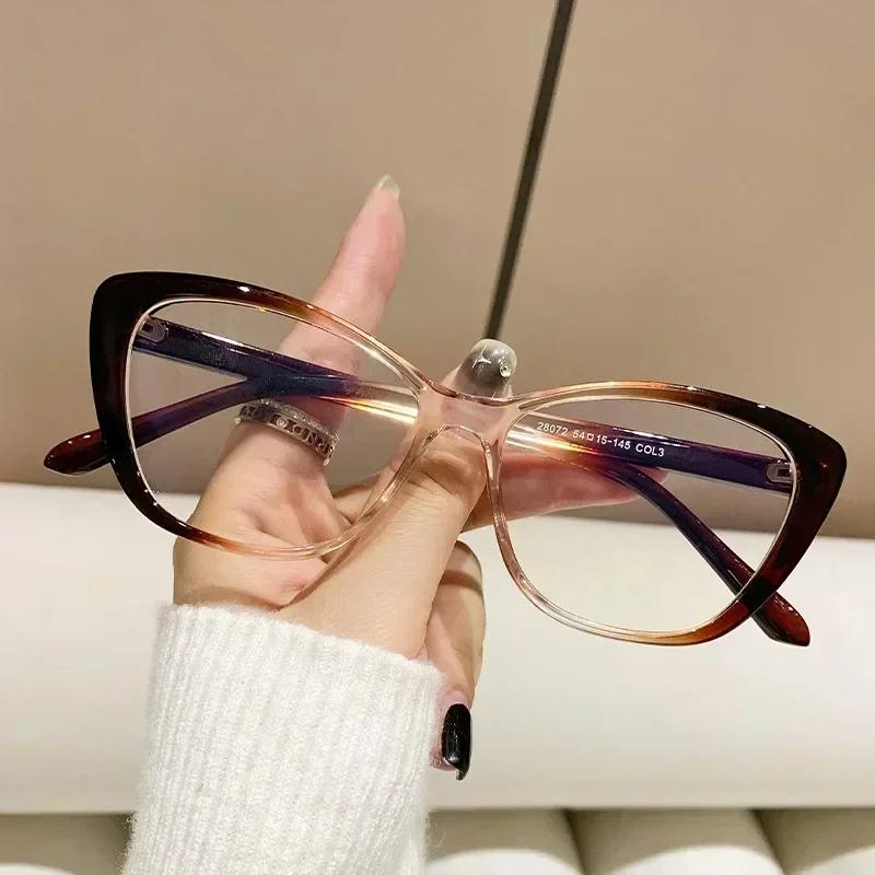 Fashion Anti Blue Light Cat Eye Eyeglasses Ultra-Light Near Sight Eyewear Computer Myopia Glasses For Women Diopter 0 To -3.0