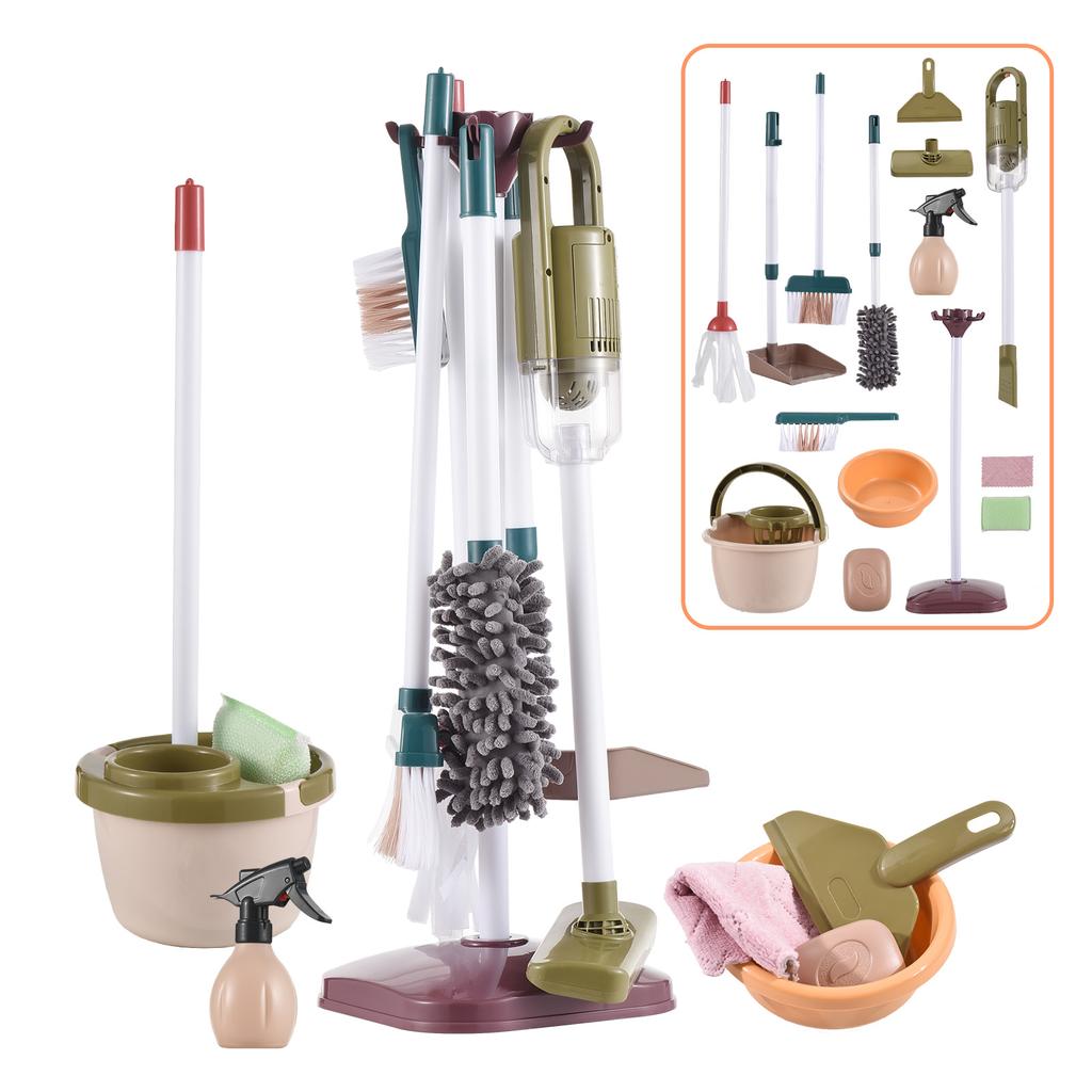 Kids Cleaning Set for Toddler Housekeeping Play Set with Vacuum Cleaner Broom Mop Dustpan Mop