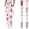 Женские повседневные модные рождественские принтованные повседневные брюки спортивные брюки длинные брюки брюки с эластичной резинкой на талии