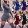 Autumn Winter Above Knee Sexy Women Mini Sweater Dress Long Sleeve Solid Color Turtleneck Slim Knitted Pullover for Ladies Hüftrock