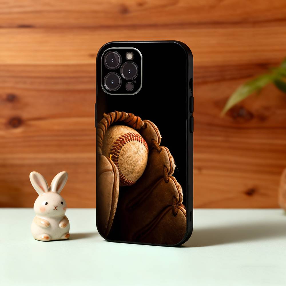 КРУТЫЙ B-Бейсбольный чехол для телефона для iPhone17 16 15 14 13 12 11 Pro Max Plus, 5G Мягкий черный чехол