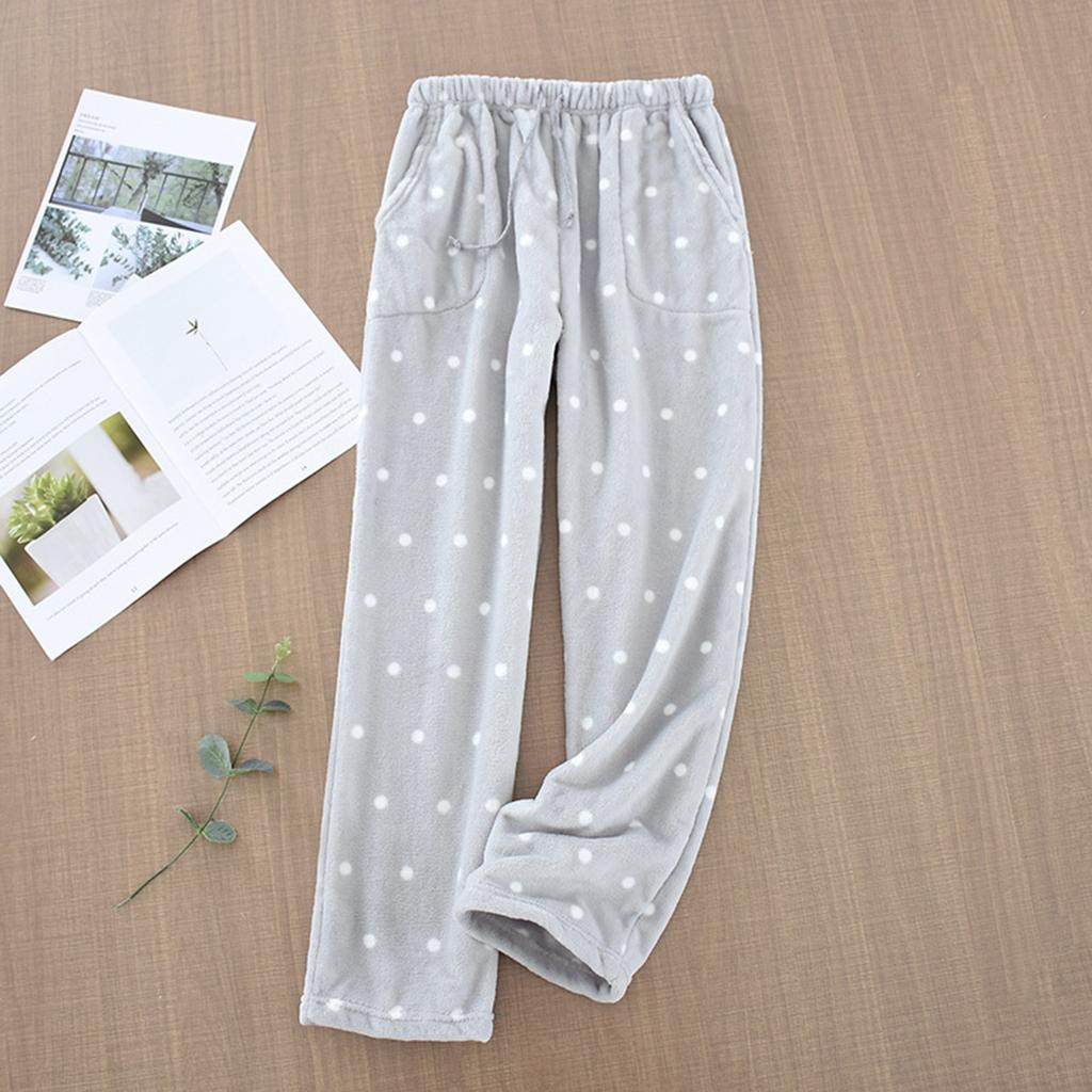 Женские термофлисовые карманы пижамные теплые повседневные брюки домашние пижамные штаны