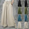 Plus Size Oversized Womens Casual Cotton Linen Baggy Wide Leg Solid Pants Ladies Loose Palazzo Trousers for Female
