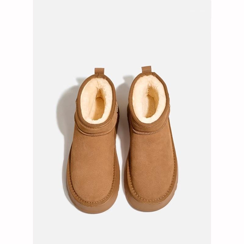 thick-soled non-slip snow boots women's new winter warm bread shoes one pedal piled thickened cotton shoes