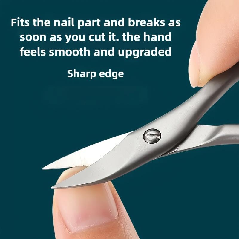 1Pcs Professional Nail Cutter Scissors Eyebrows Eyelash Multi-purpose Curved Blade Manicure Pedicure Fingernail Toenail Clipper