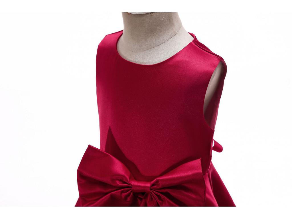 Красное платье принцессы для выступлений средней длины для девочек