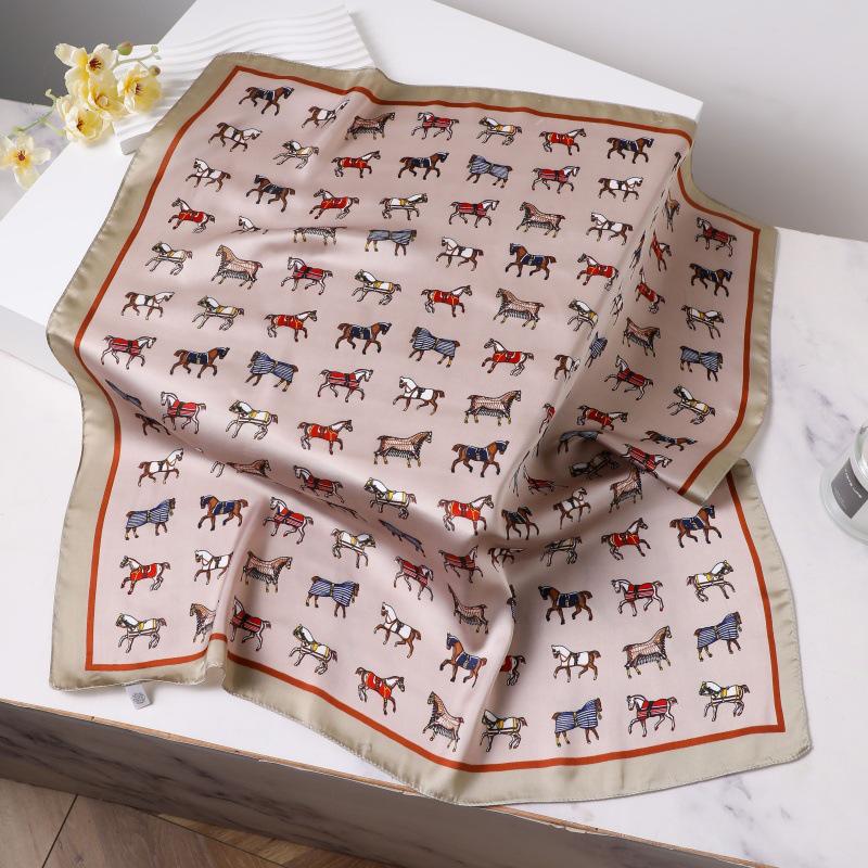 Шелковый женский квадратный шарф - Китайский стиль платок на голову для весны, лета, осени - Защита шеи и согревающий - Элегантный тонкий стиль для мамы