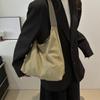 Yogodlns Vintage Women's Bag Large Capacity Suede Shoulder Bag Solid Color Simple Design Casual Commuter Shopper Tote