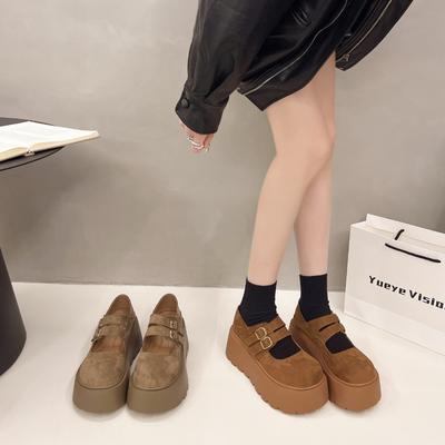 Женские весенние новые универсальные туфли-маффины в стиле кэжуал, туфли на платформе для маленьких людей, ленивые туфли