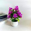 Twelve Flowers Simulated Artificial Green Plant Potted Ornament For Decor Indoor