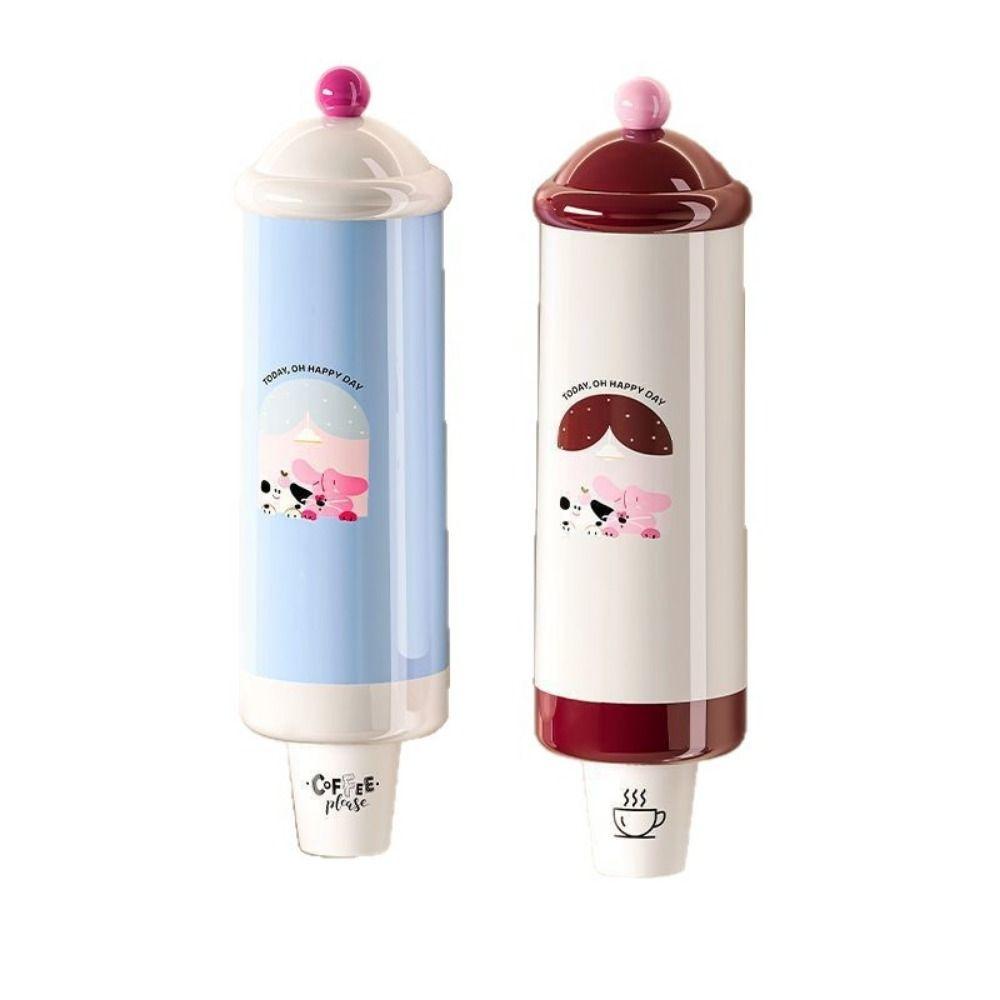 Wall-Mounted Automatic Cup Dispenser Dust-Proof Paper Cup Storage Rack  Bar Counter