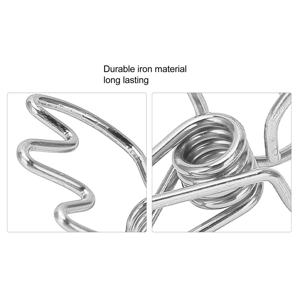 100Pcs Paper Clamps Metal Hollow Strong Clamping Force Crown Shape Tail Clips for School Home