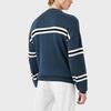 Emporio Armani Свитер мужской вязаный с полосками Color Block, хлопковый, с круглым вырезом, длинный рукав, синий 3L1MTD-1MDCZ-0948