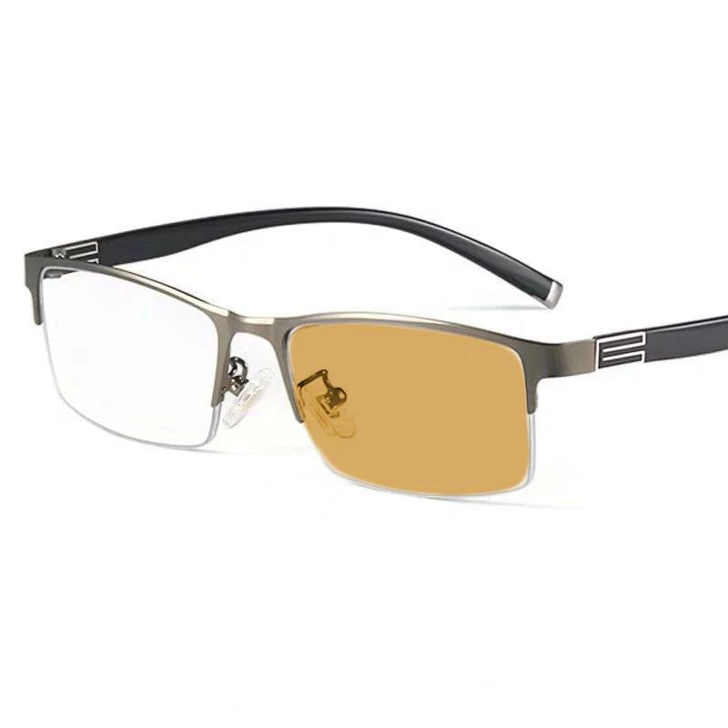 Fashionable Half frames Myopia Glasses Business Color-changing Male Female Near Sight Glasses Ultra Light Outdoor Driving Protection Glasses