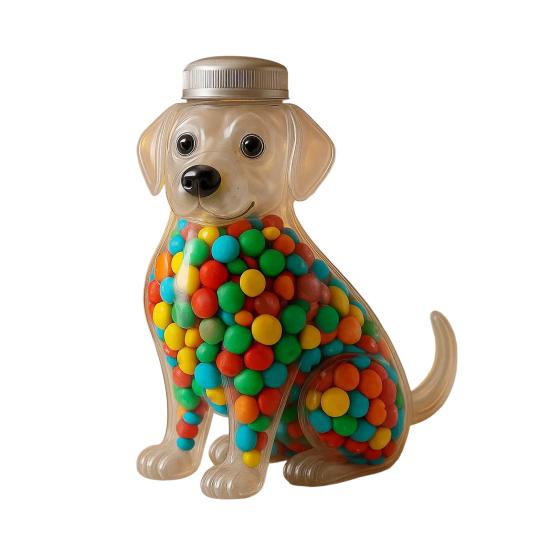 Конфетница в форме животного Герметичная банка для хранения с крышкой Милый прозрачный дизайн кошки и собаки Банка для закусок для кухонной столешницы шкафа